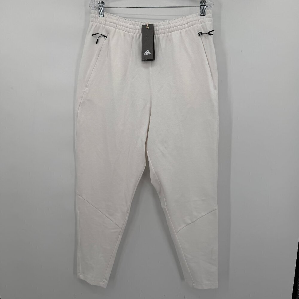 Adidas ZNE White Jogger Pants L Training Track Athleisure Sweatpants Mens NWT